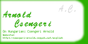 arnold csengeri business card